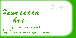 henrietta ari business card